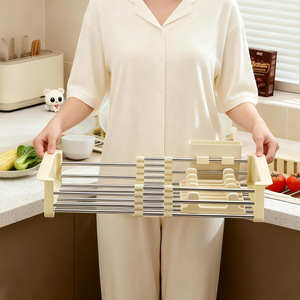 Kitchen <b>Dish</b> <b>Rack</b> L Size With Tray Quick Dry Sink Drainer Vegetable Drainer - Product Image 4