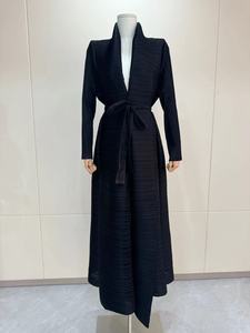 Trench abito in stile arabico tinta unita giacca a manica lunga traspirante pieghe medio-orientale calda vendita all'ingrosso di trasmissione in diretta - Product Image 6