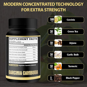 Capsules d'extrait de poivre <span class=keywords><strong>noir</strong></span>, Garcinia Cambogia, thé vert, <span class=keywords><strong>ail</strong></span> et curcuma – Complément alimentaire à base de plantes en vrac, marque privée OEM - Product Image 2