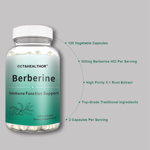 Cápsulas de Berberina HCl OEM, 120 Unidades, Apoya la Función Inmunológica, Vegano, Sin OMG, Sin Gluten, Suplemento Dietético - Product Image 2
