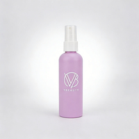 Flacon pulvérisateur rond en plastique PET de 120 ml (4 oz) avec finition mate personnalisée, atomiseur à brume fine, impression sérigraphique pour nettoyant visage