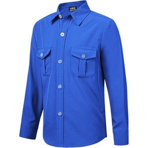 Chemise habillée à manches longues pour garçons Qbk, tissu Oxford, poche poitrine, coupe classique, pour uniforme scolaire - Product Image 1