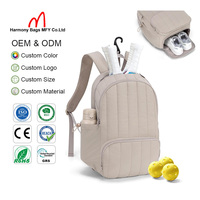 Sac de sport unisexe personnalisé, imperméable et portable, pour pickleball, avec compartiment à chaussures, emplacements pour raquettes, poche humide et crochet pour clôture