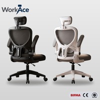 Chaise de bureau ergonomique confortable à dossier haut avec appui-tête réglable quadridirectionnel, conforme CE EN 1335, ajustement cervical, pivotante et inclinable, pour projets de vente en gros
