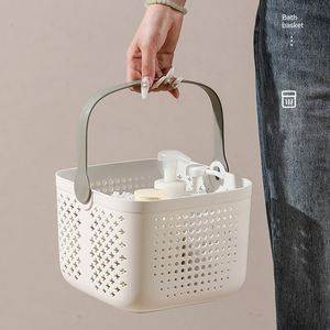 Panier de salle de bain carré de luxe léger, portable, pour étudiants, avec drain, idéal pour ranger les articles de toilette – Nouveauté en promotion - Product Image 3