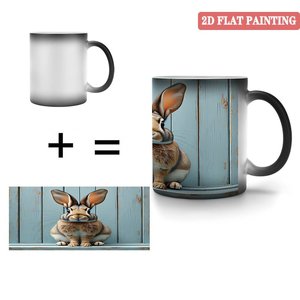 <b>Ceramic</b> Mug 11oz Frosted Black Color Changing Magic <b>Cup</b> For Cappuccino Lovers - Product Image 4