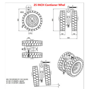 13 tấn 20 tấn siêu nặng Caster bánh xe cao su màu đen tự nhiên lốp <span class=keywords><strong>ISO</strong></span> vận chuyển <span class=keywords><strong>container</strong></span> bánh xe thầu dầu - Product Image 5