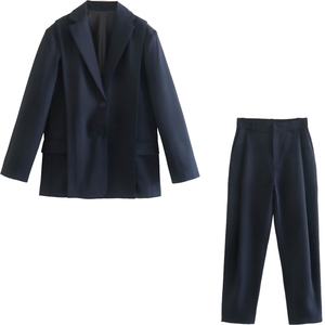 Blazer de Oficina para Mujer, Conjuntos de Pantalones de Moda, Atuendos de Primavera y Otoño, Servicio OEM, Conjunto de 2 Piezas Personalizado - Product Image 1