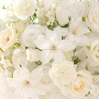Boule de fleurs artificielles 40-43 cm, centre de table de mariage, décoration rose blanche et verte, réduction en gros pour événements festifs