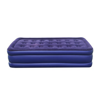 Matelas Gonflable Floqué Bleu en PVC, Modèle Portable d'Extérieur HY008 150cm, Électrique, En Stock, Vente en Gros