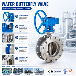 Raccord à bride triple décalé DN50-DN1200 PN16 PN25 en fonte ductile avec siège métallique multicouche en SS316 haute température CE ISO - Product Image 3