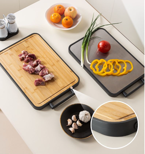 Ownswing nóng bán hai mặt thép không gỉ thớt bền vững tre trái cây và rau cắt công cụ - Product Image 6