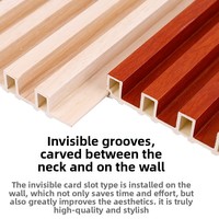 Vente directe usine : Panneaux de grille rainurés en WPC fibre de bambou-bois, panneaux muraux en PVC à rainures fines de 170 mm