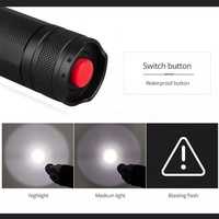Lampes de poche tactiques LED à stroboscope QXMOVING en alliage d'aluminium, étanches, antichoc, rechargeables avec batterie 26650, 2000 lumens