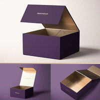 Boîte magnétique noire pour vêtements, emballage de luxe, boîte cadeau rigide en carton avec insert en mousse, boîte d'emballage pour flacon de parfum, couteau, verre