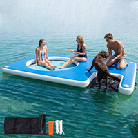 Plateforme aquatique gonflable populaire en PVC, ponton flottant Drop Stitch pour usage intérieur/extérieur, 5 à 10 passagers