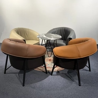 Fauteuil d'appoint de luxe 8202 en cuir PU, dossier incurvé, pour salon et réception