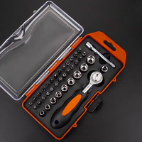 Ensemble de tournevis à cliquet multifonctionnel rétractable en acier au chrome-vanadium avec jeu de embouts et outils de réparation.