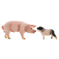 Modèle d'animaux de ferme en PVC massif de haute qualité, ensemble de cochonnettes et de truies en marche, jouet éducatif pour l'assemblage et la maternité, pour la simulation transfrontalière
