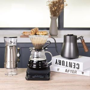 Hot Sale 9-Piece Premium Eco-Friendly Square Stainless Steel Travel Case Stocked <b>Arabic</b> Coffee Kit Pour Kettle Grinder Hand Drip - Product Image 2
