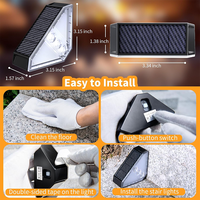 Lampe de marche extérieure solaire à LED 3 LED blanc chaud lumières de pont d'escalier pour l'éclairage de décoration de patio de porche avant