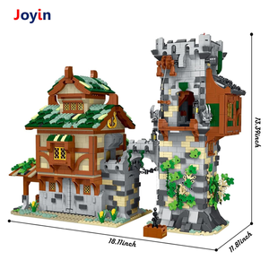 3811 Uds. Establos medievales y <span class=keywords><strong>torre</strong></span> de guardia juguete de bloques de construcción para niños-Proyectos de arquitectura detallados divertidos históricos y de fantasía - Product Image 3