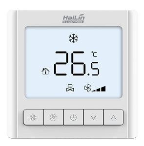 Thermostat intelligent HL109FCV2-L pour climatiseur 4 tuyaux FCU avec ventilateur 3 vitesses marche/arrêt, rétroéclairage, 220V AC, montage encastré - Product Image 1