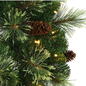अनुकूलन रखता कृत्रिम तार फ्रेम 24 "पूर्व जलाया पीवीसी और कश्मीरी पाइन कोन क्रिसमस पुष्पांजलि बैटरी के साथ प्रकाश बॉक्स - Product Image 4