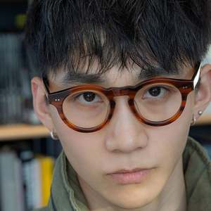 Lunettes de soleil rondes punk polarisées UV400 avec logo personnalisé, rivets rétro, verres transparents anti-lumière bleue pour hommes et femmes - Product Image 2