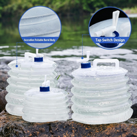 Seau à eau pliable en plastique de qualité alimentaire avec robinet, conteneur de stockage d'eau portable pour la maison, les situations d'urgence, le camping, les voyages en plein air