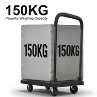 Chariot à plateforme pliable à quatre roues avec poignée, chariot de manutention, chariot de rangement pliable, remorque, chariot de courses, compatible OEM