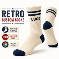 Chaussettes Jacquard à Rayures Personnalisées avec Logo Glacier, Vente en Gros, Faible MOQ, OEM, Marque Privée, Haute Qualité, Chaussettes Mi-Mollet pour Hommes et Femmes