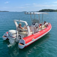 Bateau pneumatique rigide de luxe 5,2 m (17 pi) en Hypalon PVC avec console centrale, coque en fibre de verre, yacht de sport haut de gamme, bateau d'accompagnement élégant, croiseur
