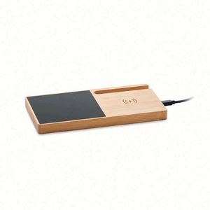 Base de Carga Inalámbrica de Bambú con Logotipo Personalizado, Impresión UV, Tipo-C, Carga Rápida de 15W/10W/5W, Diseño Moderno, Regalo Promocional Empresarial para Teléfono - Product Image 4