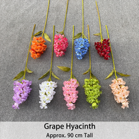 Tiges de fleurs artificielles en soie de jacinthe de raisin, brindilles florales réalistes pour la décoration de mariage, de la maison et la photographie