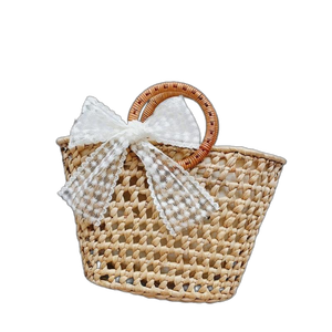 Sac en jacinthe d'eau Meilleur vendeur Sac en rotin Porte Cadeau pour la décoration de vacances Style classique Couleur marron clair Fabricant du Vietnam - Product Image 4