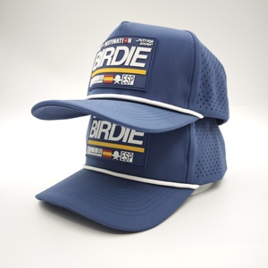 Casquette de golf imperméable à 5 panneaux pour tournoi, avec logo en silicone personnalisé, faible MOQ, OEM, perforations laser, ajustement confortable et conçu pour une performance optimale - Product Image 2