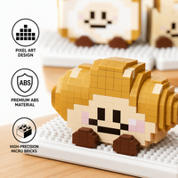 Micro-blocs de construction personnalisés Série Boulangerie OEM Marque Privée Mignons Briques Nano en forme de Pain et Croissant Décoration de Bureau Kawaii pour Cadeau