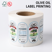 Étiquettes autocollantes personnalisées pour emballages de bouteilles d'huile d'olive, imperméables et résistantes à l'huile, pour l'emballage d'huiles de cuisson