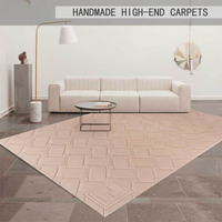 Tapis texturé en acrylique tufté fait main avec motif vague, tapis de luxe texturé, adapté aux animaux domestiques, antidérapant, taille/couleur personnalisable, moderne