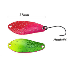 Cucchiaino da Pesca per Trota 4g 37mm Esca Ondulante Colorata Jig in Metallo Rame Esca da Pesca Spinner per Trota Cavedano Persico <span class=keywords><strong>Salmone</strong></span> - Product Image 2