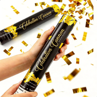 Canon à Confettis Noir et Or pour la Promotion 2026 – Idéal pour Fêtes, Anniversaires, Mariages – Canon à Confettis de 30 cm