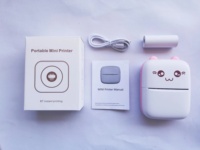 Printer Mini Portabel, Printer Termal Mini Nirkabel BT Label Foto Memo Cetak Pertanyaan Salah dengan Kabel USB Portabel
