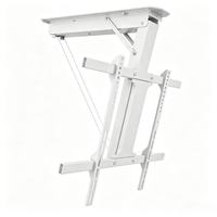 Support de plafond motorisé robuste pour téléviseur, fixation électrique encastrée, capacité de charge 40 kg, télécommande RF pour écran TV 85 pouces