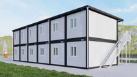 Maison conteneur de luxe préfabriquée en acier, portable, pliable, moderne et respirante, de 20 et 40 pieds, prête à l'emploi pour usage en cour.