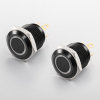 Sakelar Tombol Tekan 16mm Dome Head IP65 Stainless Steel & Aluminium, Momentary Latching on off 12V 24V 110V 220V AC DC