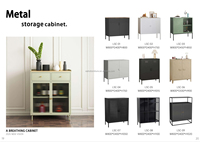 Aparador Metálico Minimalista con 2 Puertas y Almacenamiento Multi-Estante para Sala de Estar, Comedor, Oficina en Casa y Apartamento