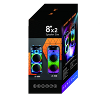 Système audio portable avec batterie, double haut-parleurs 8 pouces, Hifi RGB 5.0, 60W, micro sans fil, multi-connexions, enceinte de karaoké pour fêtes en extérieur