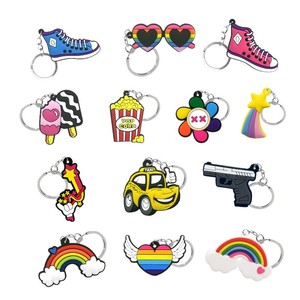 Manufacture Personalized Designer logo Shape Cute Animal Silicone Rubber Key Chain Cartoon Anime Custom Soft Pvc Keychain