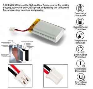 Fabrika Doğrudan Satış 500 Döngü 103448 10mm Kalınlıkta Lipo Pil 1500mah 3.7v GPS için Şarj Edilebilir Lityum Polimer Pil - Product Image 3